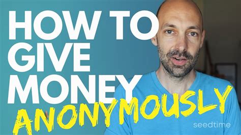 how to anonymously donate money.